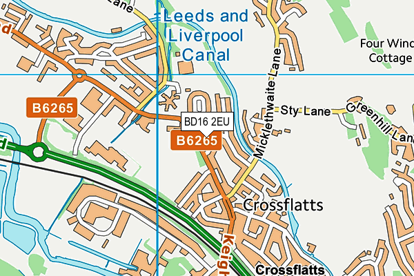 BD16 2EU map - OS VectorMap District (Ordnance Survey)