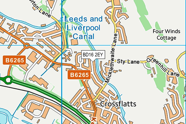 BD16 2EY map - OS VectorMap District (Ordnance Survey)