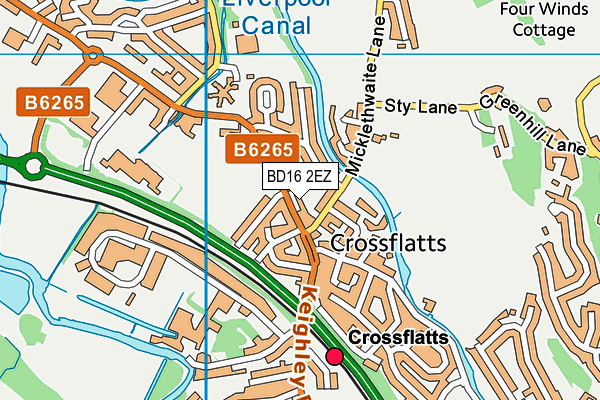 BD16 2EZ map - OS VectorMap District (Ordnance Survey)