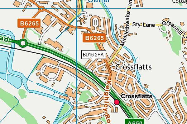 BD16 2HA map - OS VectorMap District (Ordnance Survey)