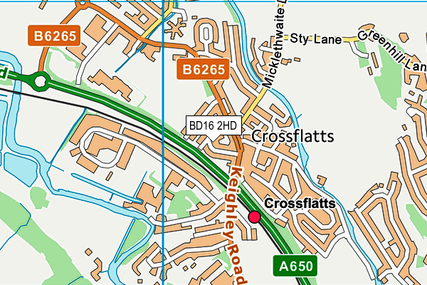 BD16 2HD map - OS VectorMap District (Ordnance Survey)