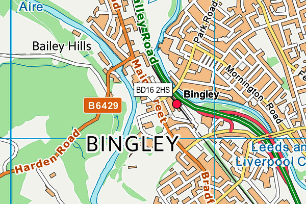 BD16 2HS map - OS VectorMap District (Ordnance Survey)