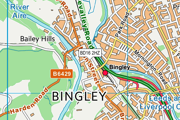 BD16 2HZ map - OS VectorMap District (Ordnance Survey)