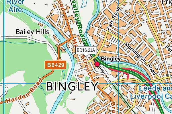Map of BINGLEY VAPE SHOP LTD at district scale