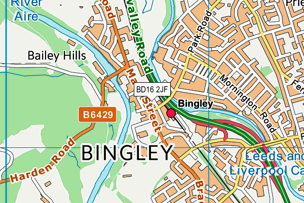 BD16 2JF map - OS VectorMap District (Ordnance Survey)