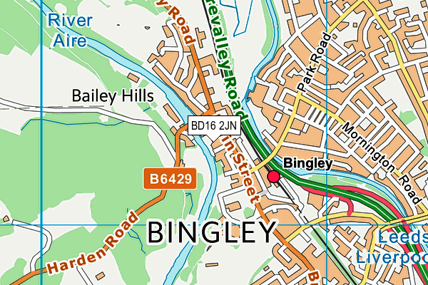 BD16 2JN map - OS VectorMap District (Ordnance Survey)