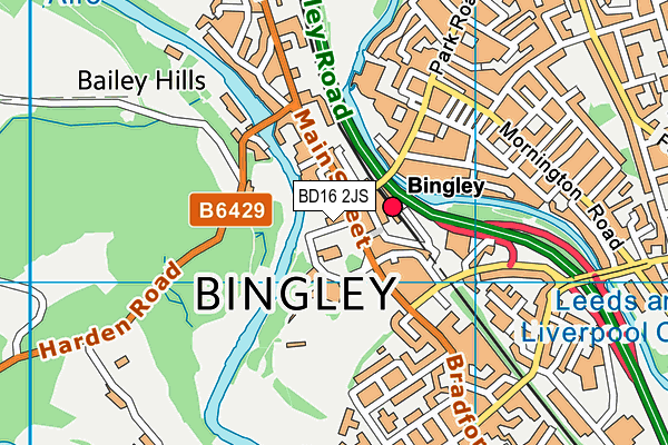 BD16 2JS map - OS VectorMap District (Ordnance Survey)