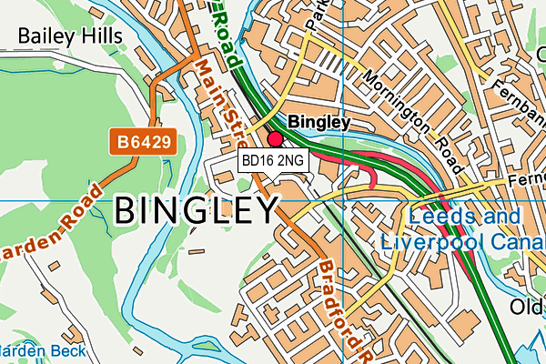 BD16 2NG map - OS VectorMap District (Ordnance Survey)