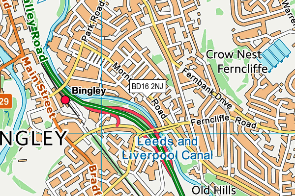 BD16 2NJ map - OS VectorMap District (Ordnance Survey)