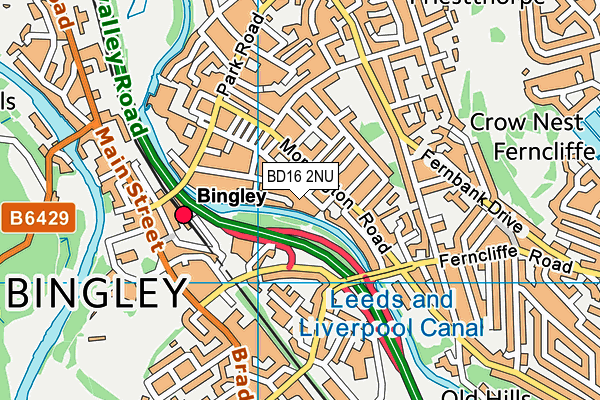 BD16 2NU map - OS VectorMap District (Ordnance Survey)