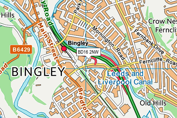 BD16 2NW map - OS VectorMap District (Ordnance Survey)