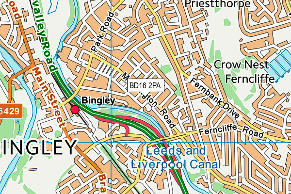 BD16 2PA map - OS VectorMap District (Ordnance Survey)