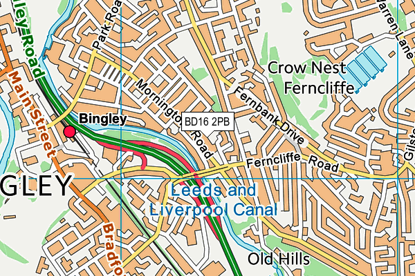 BD16 2PB map - OS VectorMap District (Ordnance Survey)