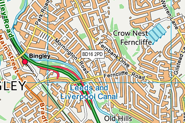 BD16 2PD map - OS VectorMap District (Ordnance Survey)