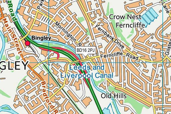 BD16 2PJ map - OS VectorMap District (Ordnance Survey)