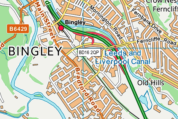 BD16 2QP map - OS VectorMap District (Ordnance Survey)