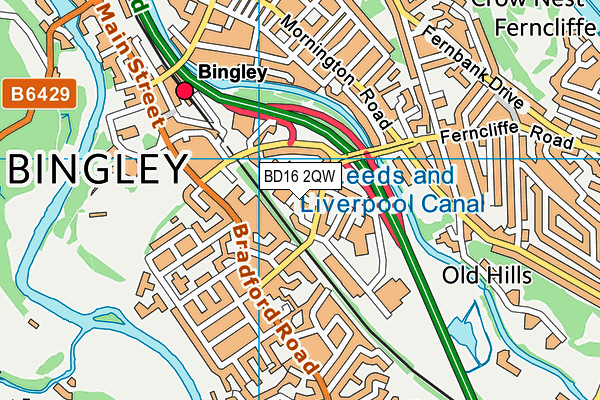 BD16 2QW map - OS VectorMap District (Ordnance Survey)