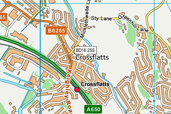 BD16 2SS map - OS VectorMap District (Ordnance Survey)