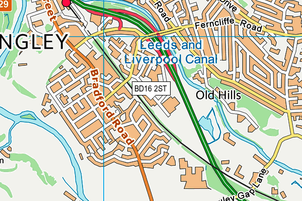 BD16 2ST map - OS VectorMap District (Ordnance Survey)