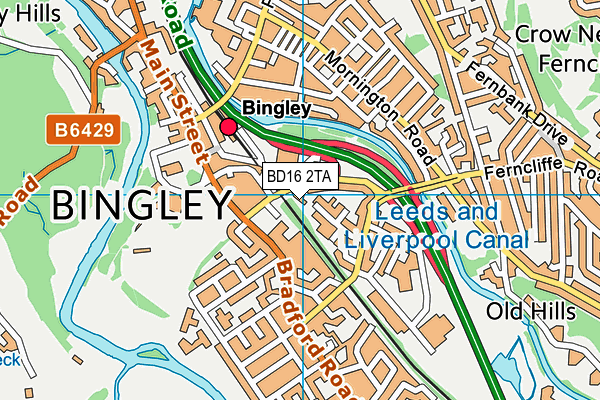 BD16 2TA map - OS VectorMap District (Ordnance Survey)