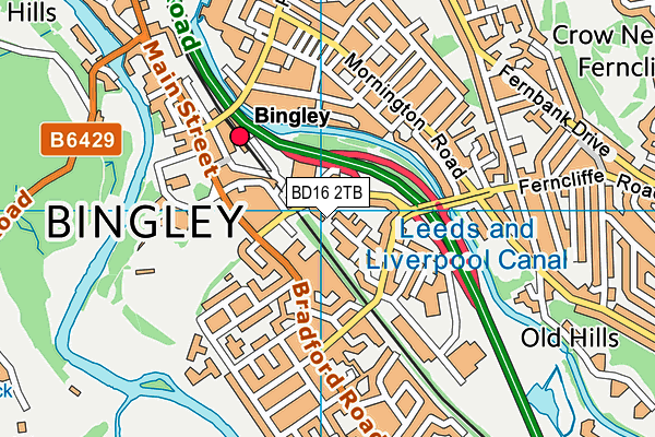 BD16 2TB map - OS VectorMap District (Ordnance Survey)