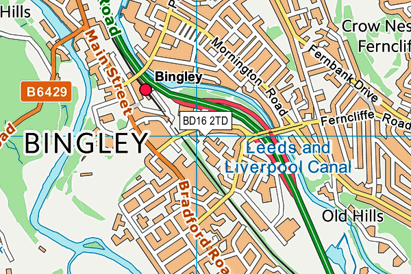 BD16 2TD map - OS VectorMap District (Ordnance Survey)