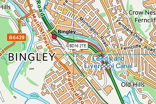 BD16 2TE map - OS VectorMap District (Ordnance Survey)