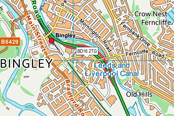 BD16 2TG map - OS VectorMap District (Ordnance Survey)