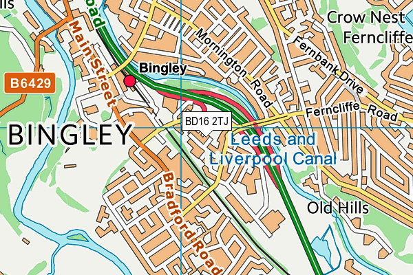 BD16 2TJ map - OS VectorMap District (Ordnance Survey)