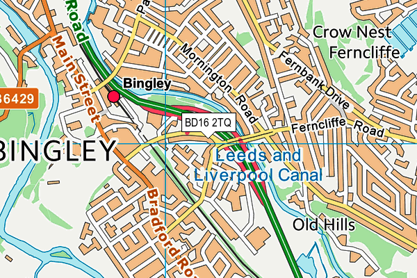 BD16 2TQ map - OS VectorMap District (Ordnance Survey)