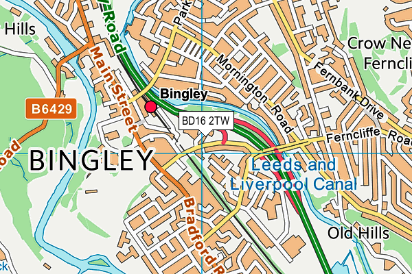 BD16 2TW map - OS VectorMap District (Ordnance Survey)