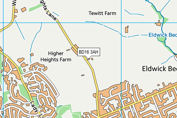 BD16 3AH map - OS VectorMap District (Ordnance Survey)