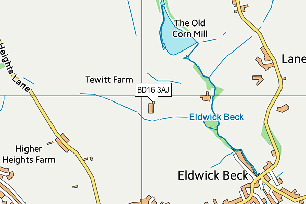 BD16 3AJ map - OS VectorMap District (Ordnance Survey)