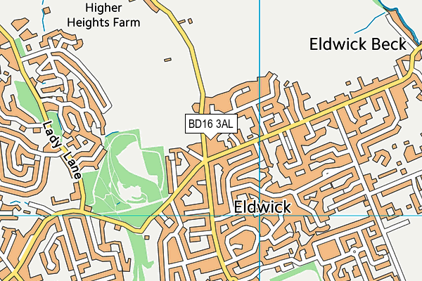 BD16 3AL map - OS VectorMap District (Ordnance Survey)