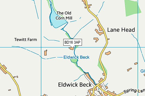 BD16 3AP map - OS VectorMap District (Ordnance Survey)