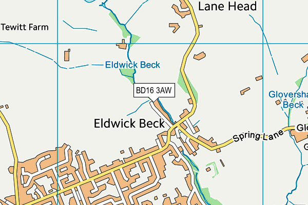 BD16 3AW map - OS VectorMap District (Ordnance Survey)