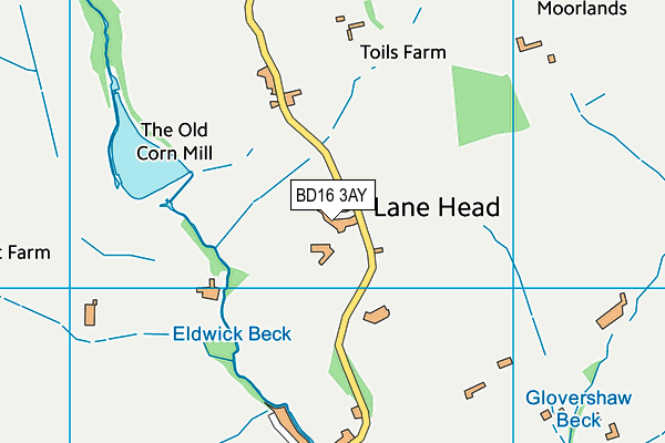 BD16 3AY map - OS VectorMap District (Ordnance Survey)