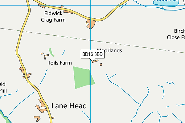 BD16 3BD map - OS VectorMap District (Ordnance Survey)