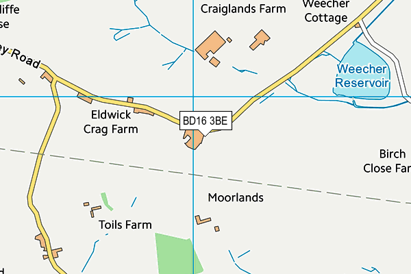 BD16 3BE map - OS VectorMap District (Ordnance Survey)