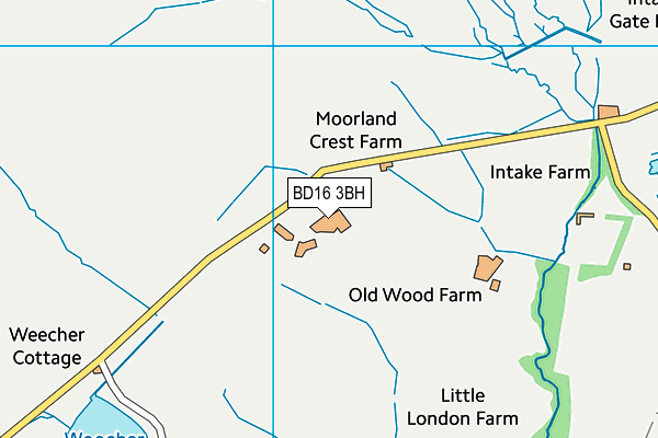 BD16 3BH map - OS VectorMap District (Ordnance Survey)