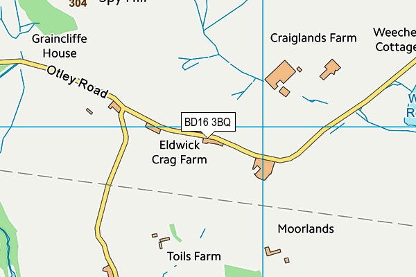 BD16 3BQ map - OS VectorMap District (Ordnance Survey)