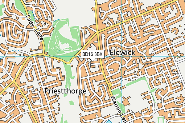 BD16 3BX map - OS VectorMap District (Ordnance Survey)
