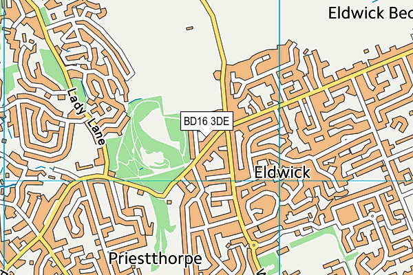 Eldwick Rec Ground map (BD16 3DE) - OS VectorMap District (Ordnance Survey)