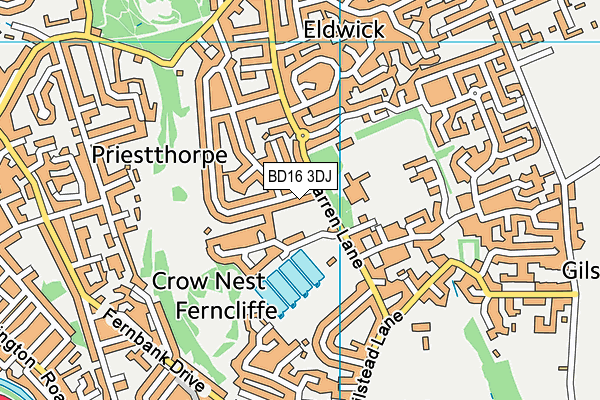 BD16 3DJ map - OS VectorMap District (Ordnance Survey)