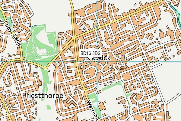 BD16 3DS map - OS VectorMap District (Ordnance Survey)