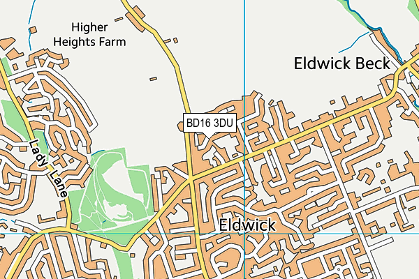 BD16 3DU map - OS VectorMap District (Ordnance Survey)