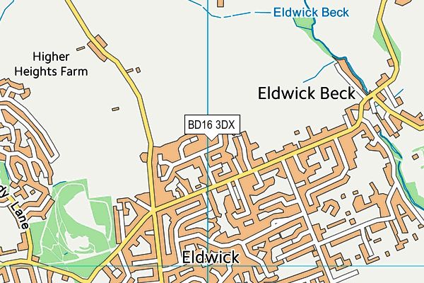 BD16 3DX map - OS VectorMap District (Ordnance Survey)