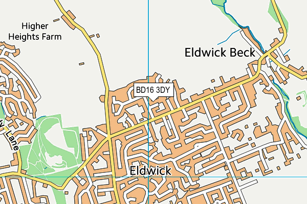 BD16 3DY map - OS VectorMap District (Ordnance Survey)