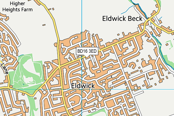 BD16 3ED map - OS VectorMap District (Ordnance Survey)