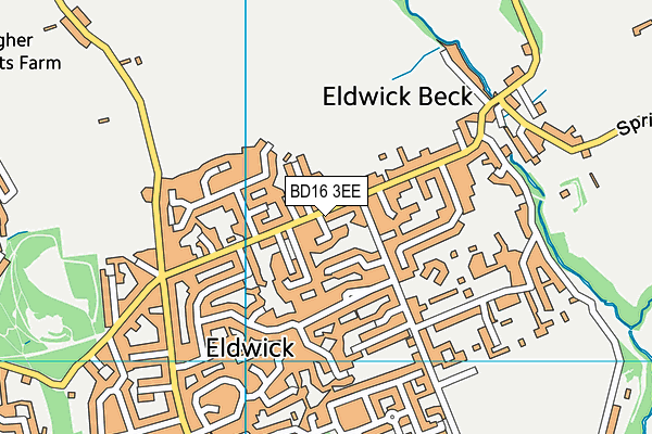 BD16 3EE map - OS VectorMap District (Ordnance Survey)